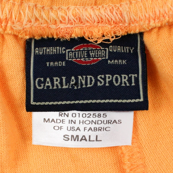 Women's Garland Sport Shorts Orange Size Small 100% Cotton Activewear