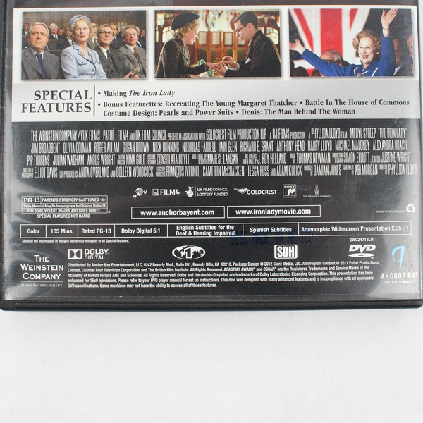 The Iron Lady DVD The Weinstein Company 2011 Director Phyllida Lloyd