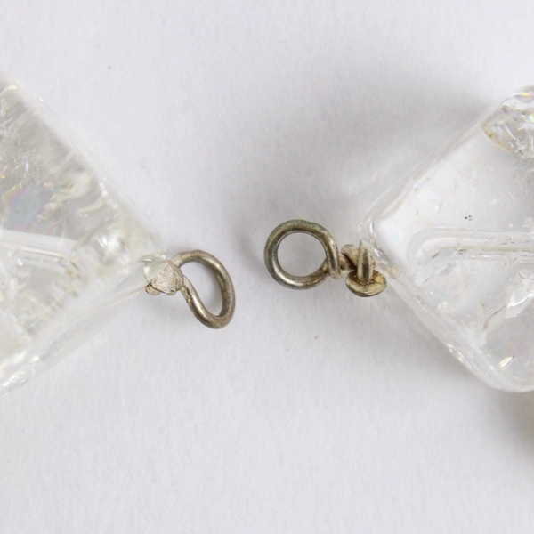 Colorless Cube Pearl Beaded Dangle Earrings Need Hooks
