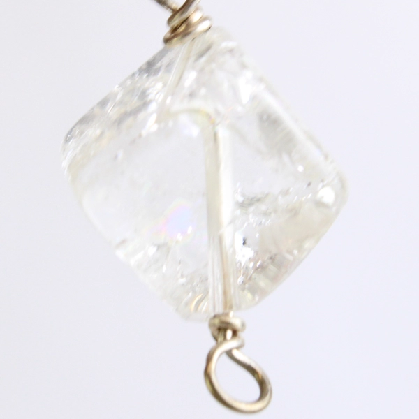 Colorless Cube Pearl Beaded Dangle Earrings Need Hooks