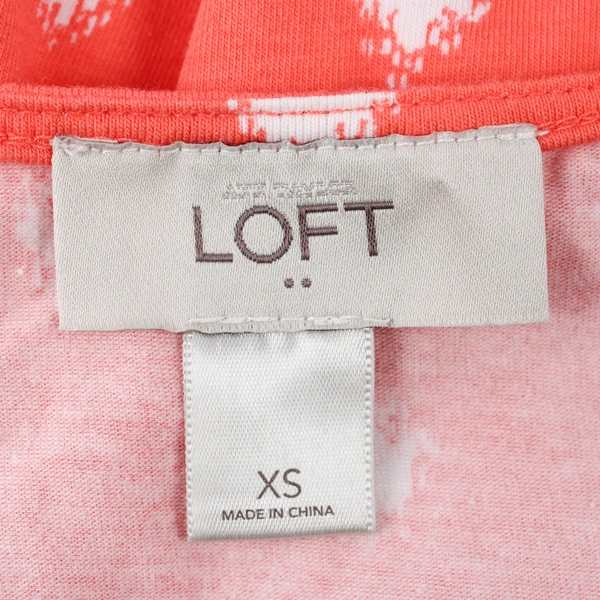 LOFT Women's Size XS Pink White Sleeveless Dress Elastic Waist