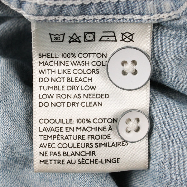 Koto Men's Distressed Denim Embroidered Button Up Size M