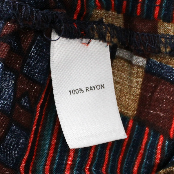 Leith Tunic Top Size XS Navy Blue Tribal Pattern 100% Rayon