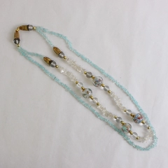 Vintage Chinese Illustration Design Millefiori Glass Beaded Statement Necklace