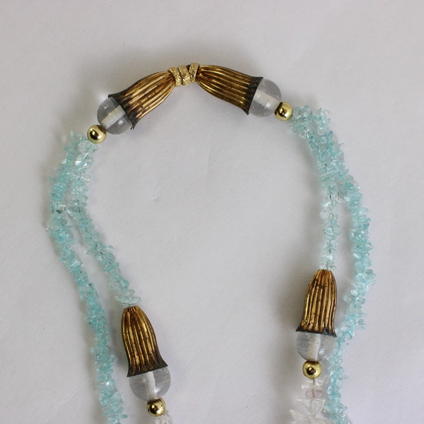 Vintage Chinese Illustration Design Millefiori Glass Beaded Statement Necklace