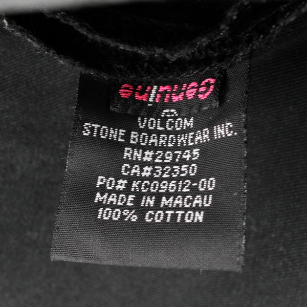 Volcom Black Denim Skirt Size L Frayed Hem Zip and Tie Closure 