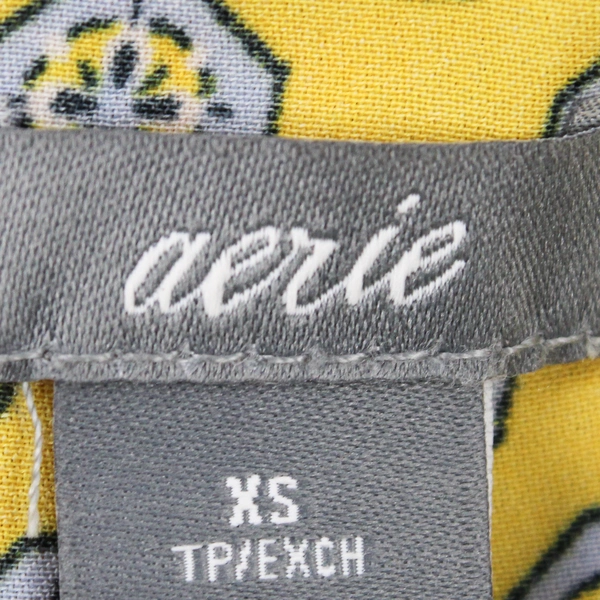 Aerie Cami Top Yellow Crown Print Size XS Polyester Adjustable Strap