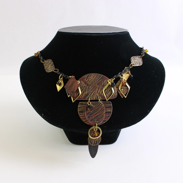 Vintage Craftworks Artisan Mixed Metal Necklace and Earrings Set