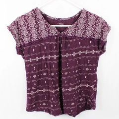 Great Northwest Indigo Women's Short Sleeve Top Purple Size Small