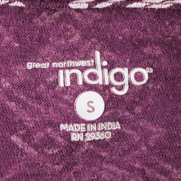Great Northwest Indigo Women's Short Sleeve Top Purple Size Small