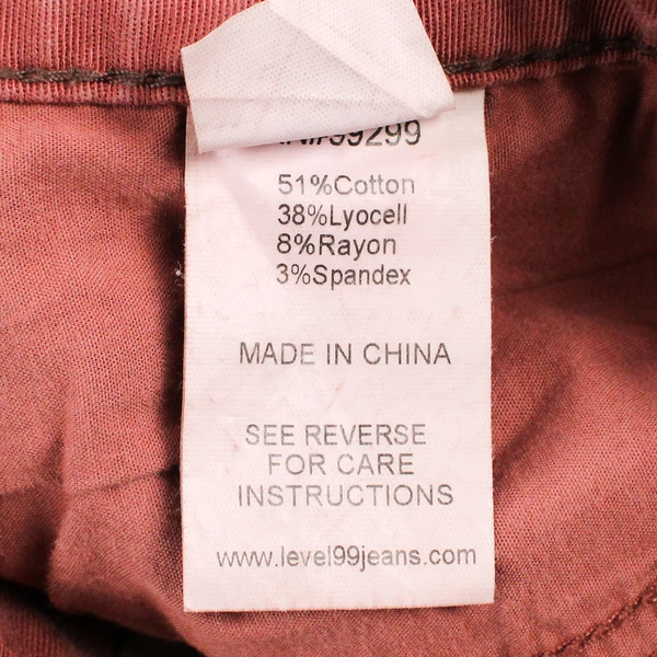 Level 99 Anthropologie Women's Jeans Lily Skinny Straight Size 28 Brown Rust