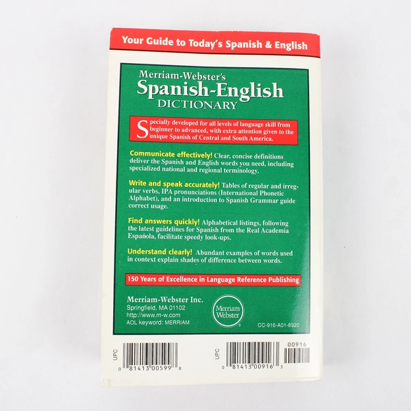 New Merriam-Webster's Spanish-English Dictionary 1998 Paperback