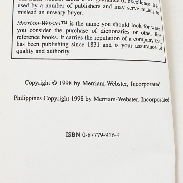 New Merriam-Webster's Spanish-English Dictionary 1998 Paperback