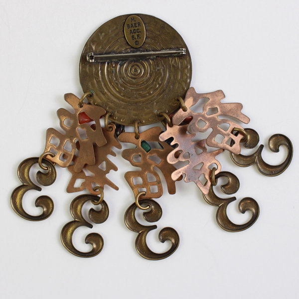 Vintage Marjorie Baer SF Mixed Metal Boho Brooch
