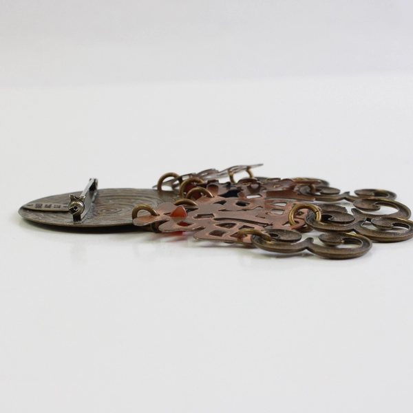 Vintage Marjorie Baer SF Mixed Metal Boho Brooch