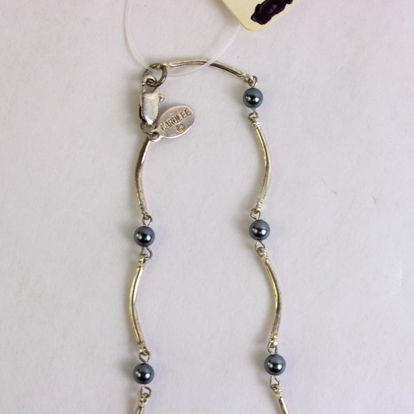 Vintage Carolee Silver-Tone Station Chain Necklace 16" Length