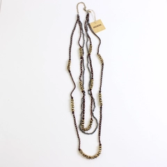 Richera Three-Strand Mixed Metal Beaded Necklace 38" Length