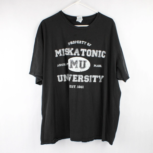Delta Soft 'Property of Miskatonic University' Black Adult 3XL Shirt