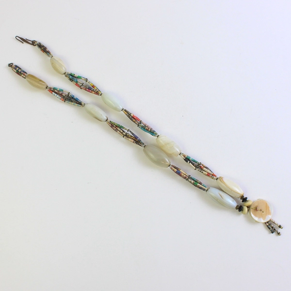 Vintage Tribal-Style Chunky Beaded Statement Necklace 28"