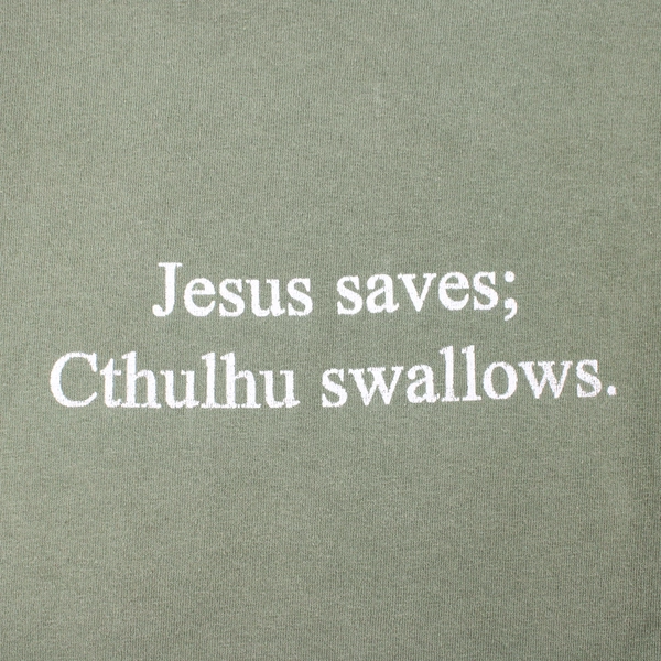 Gildan 'Jesus Saves, Cthulhu Swallows' Green 2XL T-Shirt