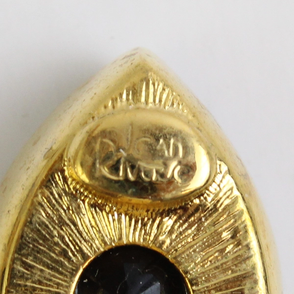 Unmarked Black and Gold-Tone Stud and Dangle Clip-On Earrings