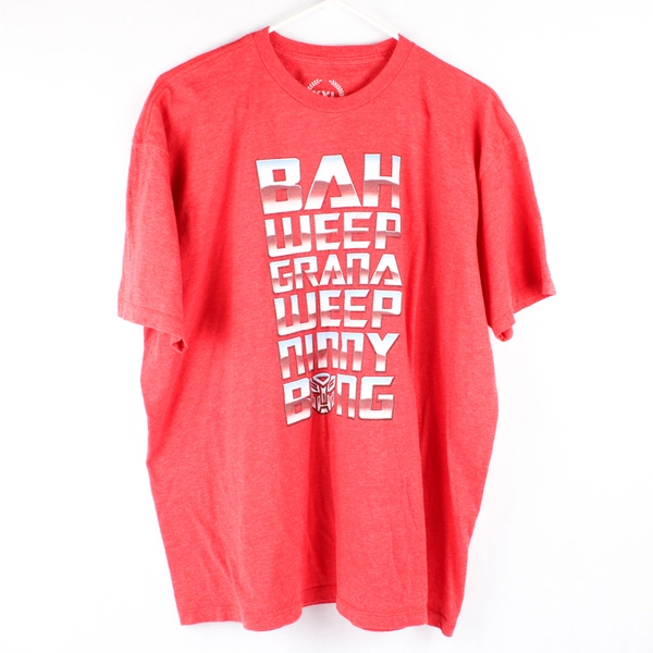 Teepublic 'Bah Weep Grana Weep Ninny Bong' Transformers Red XXL T-Shirt