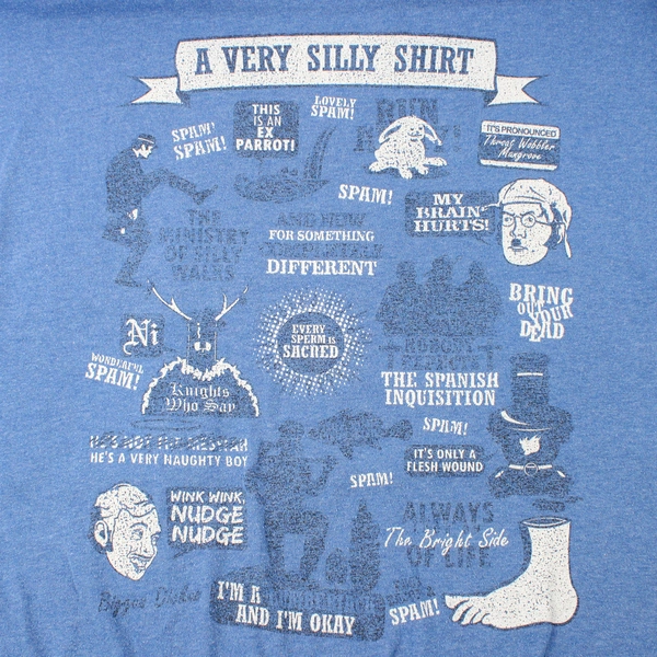 Teepublic Graphic T-Shirt A Very Silly Shirt Humorous Blue Size XXL