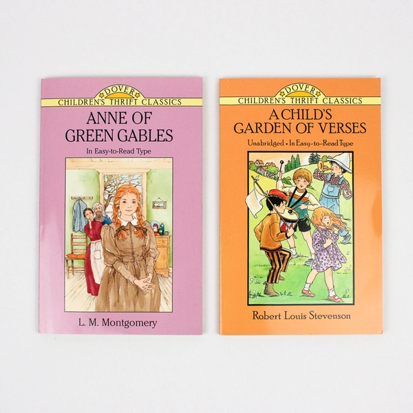 Lot of 2 Dover Children's Thrift Classics Anne of Green Gables Garden of Verses