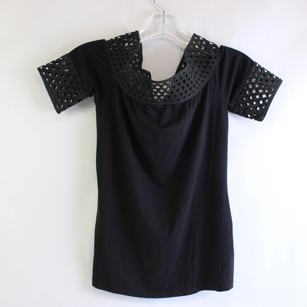 Montagne Solid Black Off-The-Shoulder Top Women's Size XS