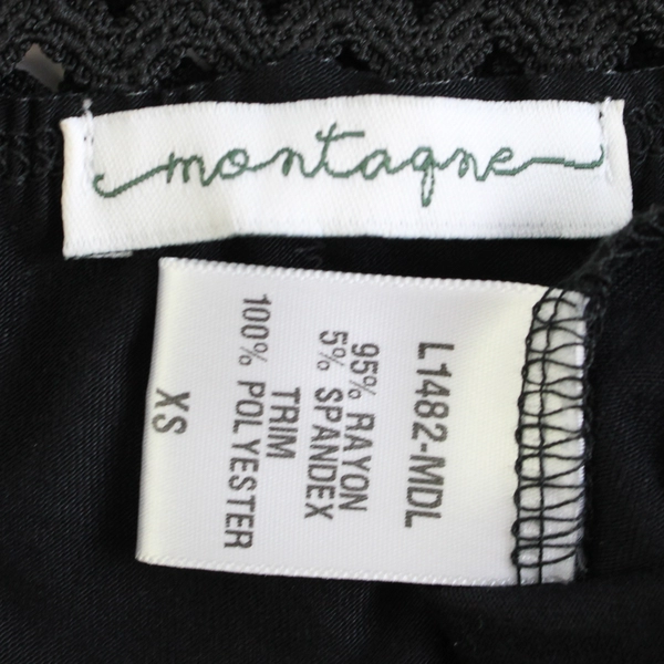 Montagne Solid Black Off-The-Shoulder Top Women's Size XS