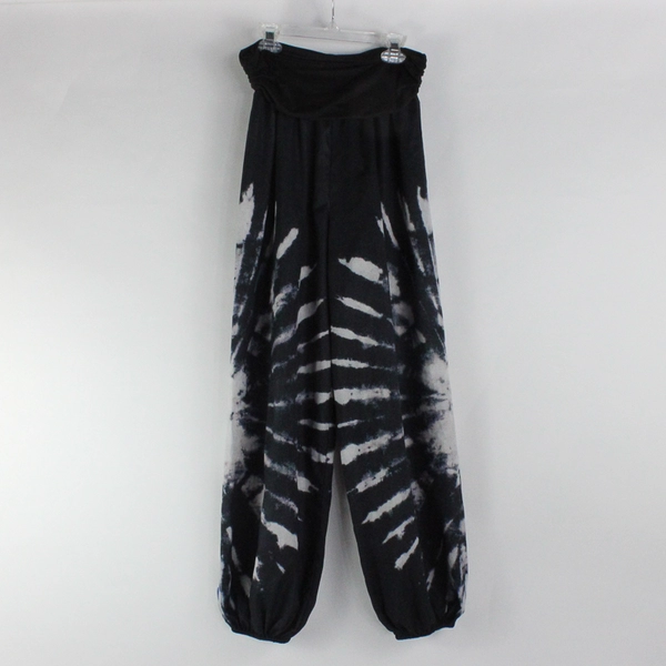 Lu's Chic Women's Navy Blue Tie-Dye Print Harem Pants Medium