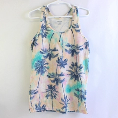 Old Navy Palm Tree Print Fitted Tank Top Girls' Size Large 10-12