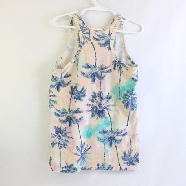 Old Navy Palm Tree Print Fitted Tank Top Girls' Size Large 10-12