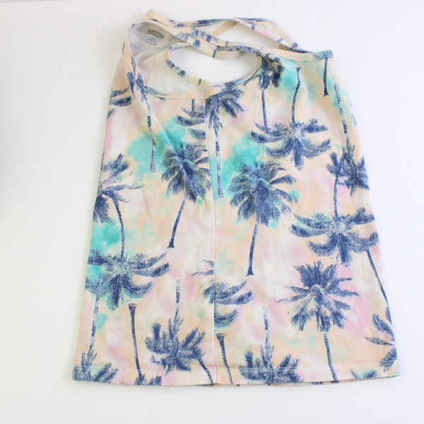 Old Navy Palm Tree Print Fitted Tank Top Girls' Size Large 10-12