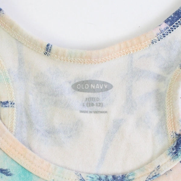 Old Navy Palm Tree Print Fitted Tank Top Girls' Size Large 10-12