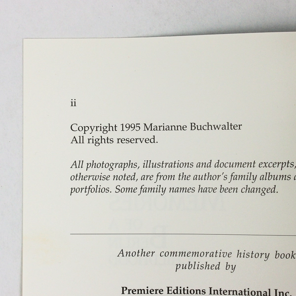 Memories of a Berlin Childhood An Autobiography by Marianne Buchwalter 1995 PB