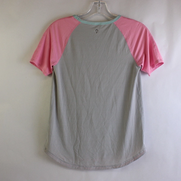 Ivivva Girls' Gray and Pink Swim Shirt Peace Love Sandy Feet Size 14