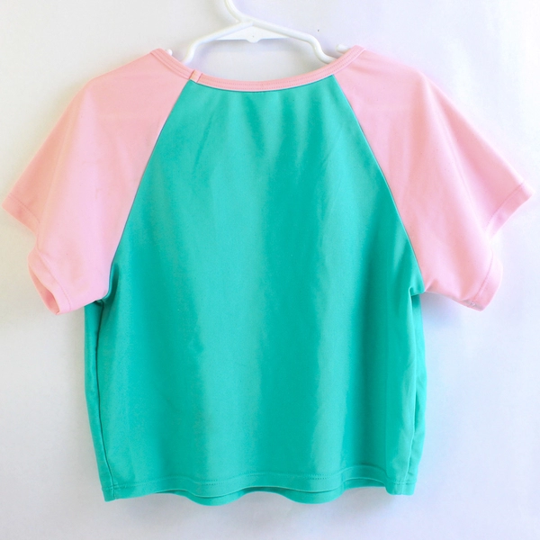 Cat & Jack Waves For Days Pink and Green Cropped Swim Shirt Girls' XL 14/16