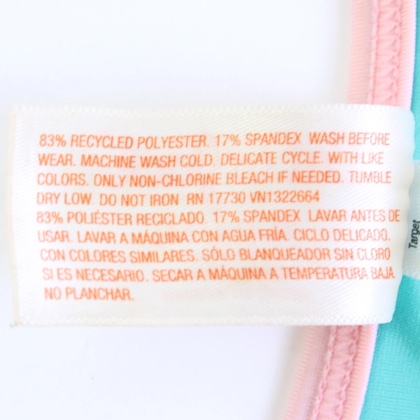 Cat & Jack Waves For Days Pink and Green Cropped Swim Shirt Girls' XL 14/16