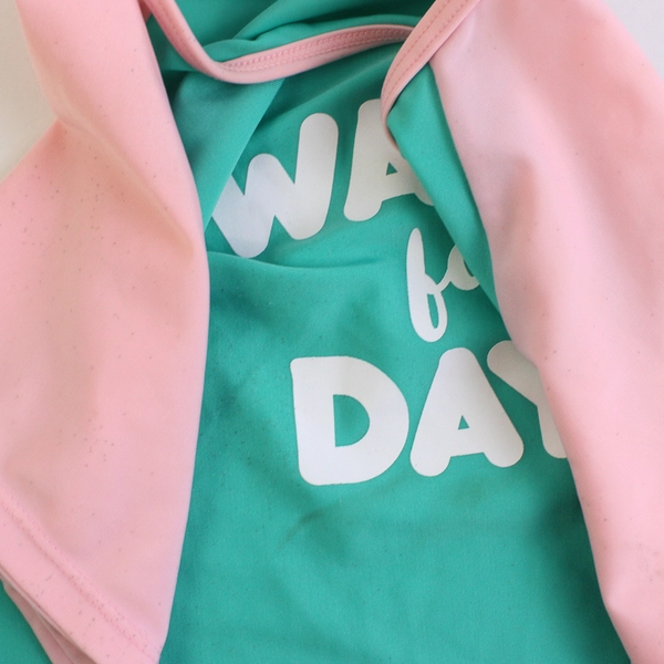 Cat & Jack Waves For Days Pink and Green Cropped Swim Shirt Girls' XL 14/16