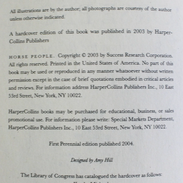 Horse People Scenes from the Riding Life by Michael Korda 2004 Paperback