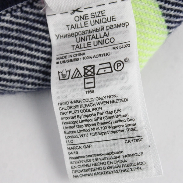 GAP Multicolor Striped Acrylic Scarf Adult One Size