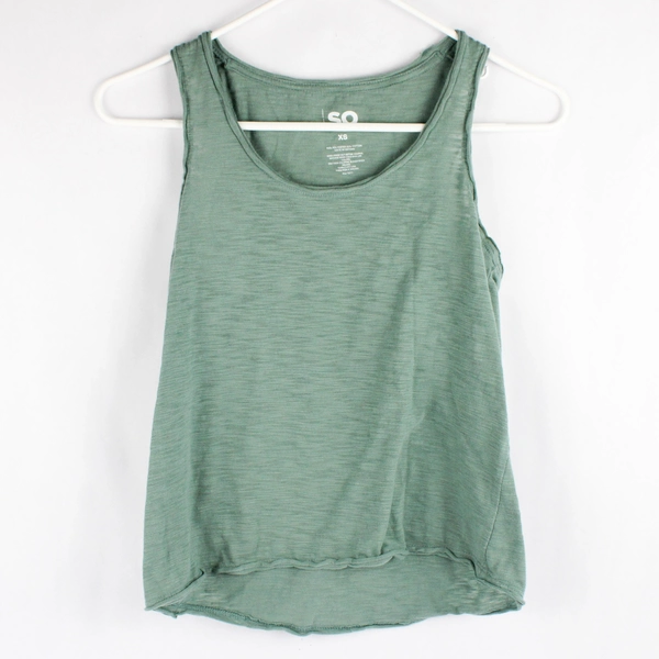 Sonoma Goods For Life Sage Green Cotton Blend Cropped Tank Top Women's Size XS