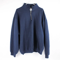 Jerzees Super Sweats NuBlend Navy Blue Cadet Collar Sweatshirt Men's 2X