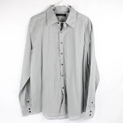 Level Ten Gray and Black Pinstripe Button-Up Men's Size 2XL