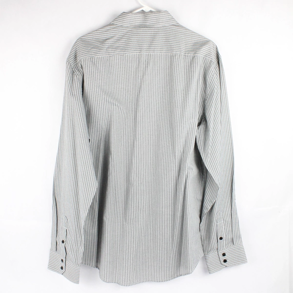 Level Ten Gray and Black Pinstripe Button-Up Men's Size 2XL