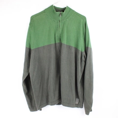 Calvin Klein Jeans Green Cadet Collar Cotton Sweater Men's Size 2XL