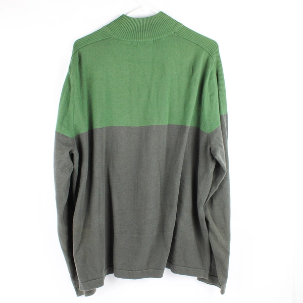 Calvin Klein Jeans Green Cadet Collar Cotton Sweater Men's Size 2XL