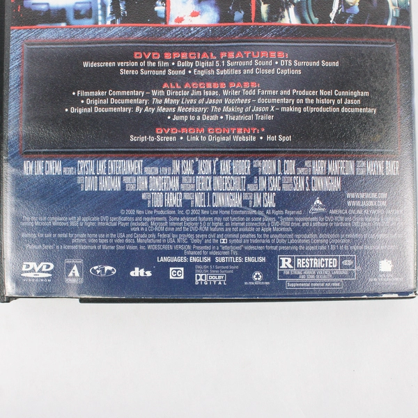 Jason X DVD 2002 Horror Movie Widescreen Special Features Fair Condition