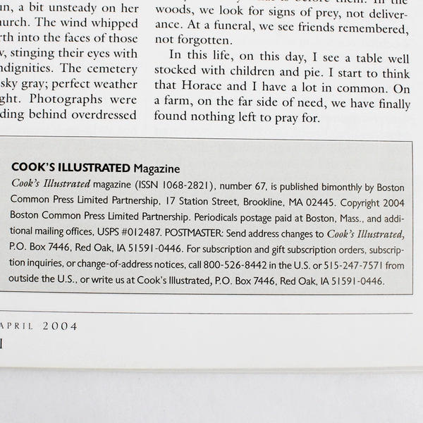 Cook's Illustrated March & April 2004 Magazine Issue #67